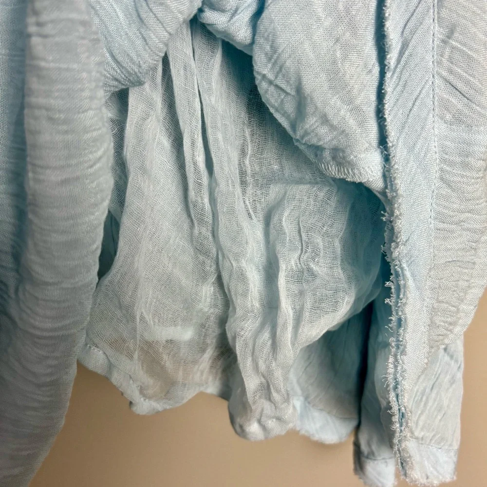 NEW Anthropologie Sundress Mini Light‎ Blue Swim Cover with Neon Tassels Size XS